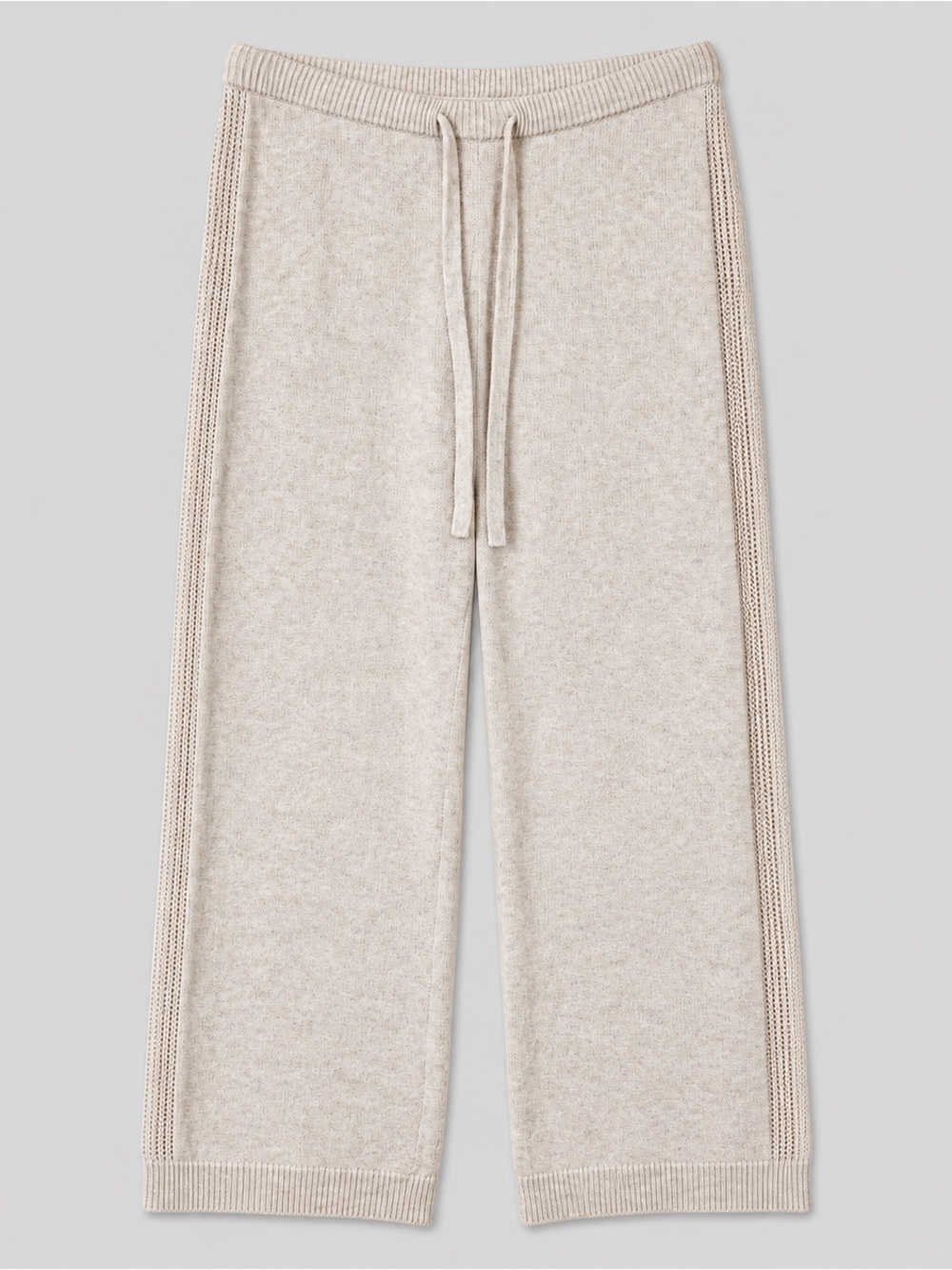 Womens Knit Jogger Pants Large Loungewear Comfy Neutral Cozy Soft Girl Ivory